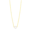 14k Yellow Gold 7mm Pearl Solitaire Necklace