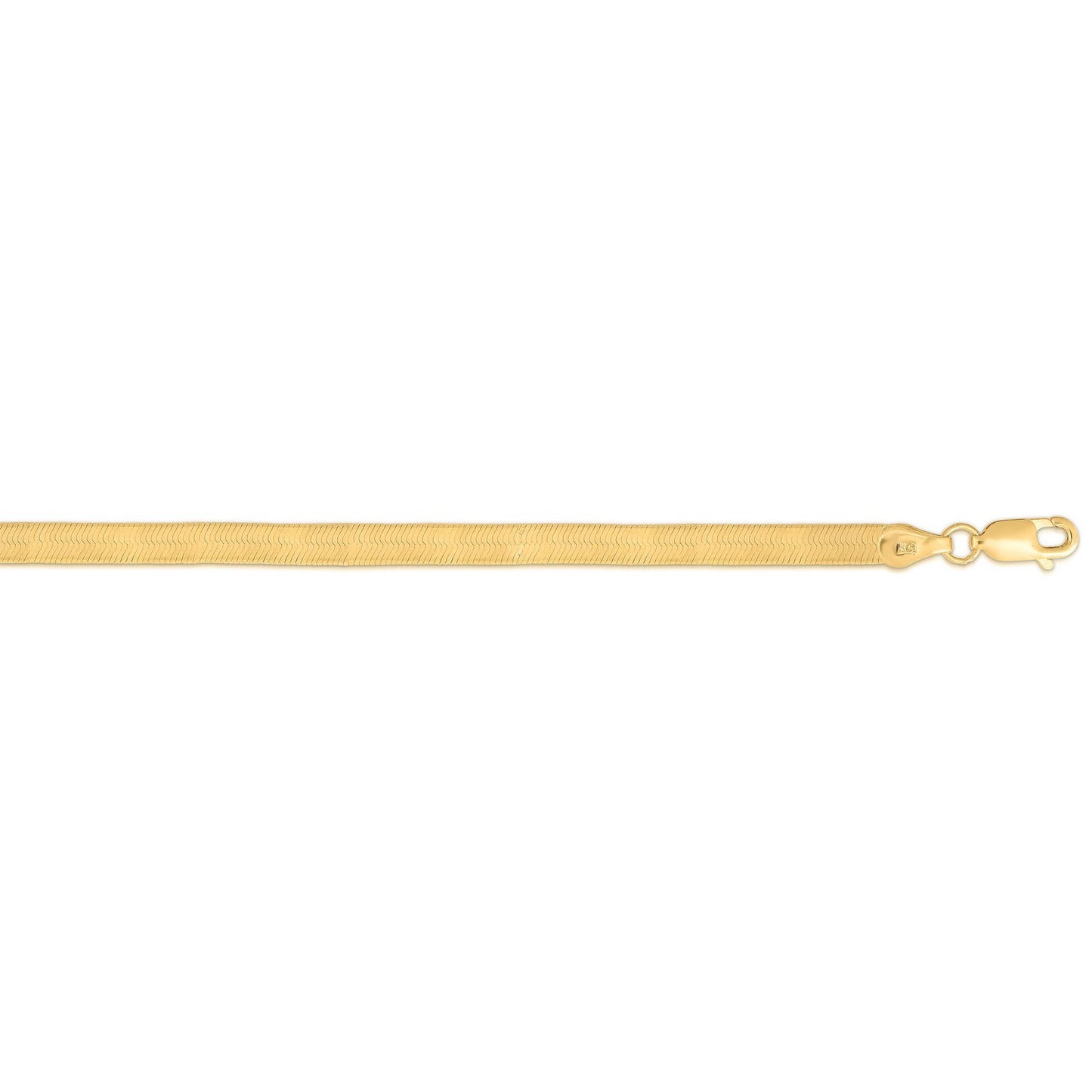 Sterling Silver Yellow Gold Plated Imperial Herringbone Chain (4.20 mm)
