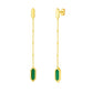 14K Yellow Gold Hexagon Malachite Drop Earrings