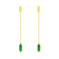 14K Yellow Gold Hexagon Malachite Drop Earrings