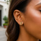 14k Yellow Gold Paperclip Link Stud Earrings