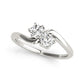 Solitaire Two Stone Diamond Ring in 14k White Gold (1/2 cttw)