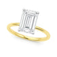 5 Carat Emerald Lab Grown IGI G/VS1 Diamond Solitaire Ring in 10K Yellow Gold