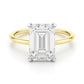 5 Carat Emerald Lab Grown IGI G/VS1 Diamond Solitaire Ring in 10K Yellow Gold