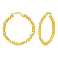 14K Yellow Gold Polished Large Bead Hoop Earrings
