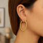 14K Yellow Gold Polished Large Bead Hoop Earrings