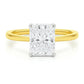 5 Carat Radiant Lab Grown IGI G/VS1 Diamond Solitaire Ring in 10K Yellow Gold