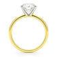 5 Carat Radiant Lab Grown IGI G/VS1 Diamond Solitaire Ring in 10K Yellow Gold