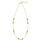 14K Yellow Gold Hexagon Malachite Inlay Links Necklace