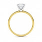 1 Carat Cushion Lab Grown IGI G/VS1 Diamond Solitaire Ring in 10K Yellow Gold