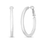Sterling Silver Flat Wide Hoop Earrings