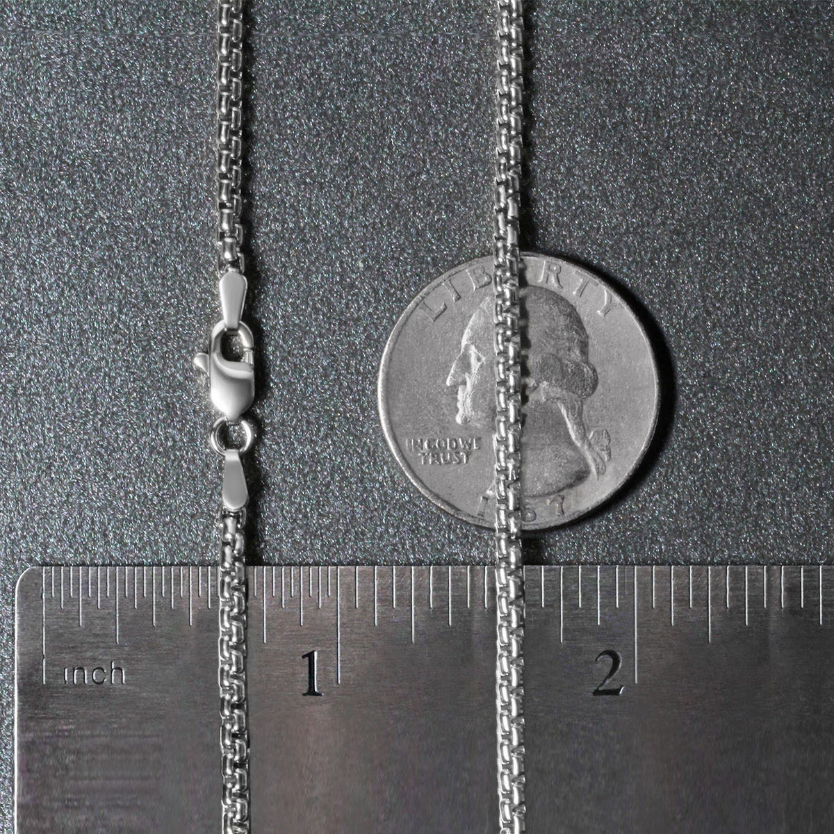 14k White Gold Solid Round Box Chain (2.5 mm)