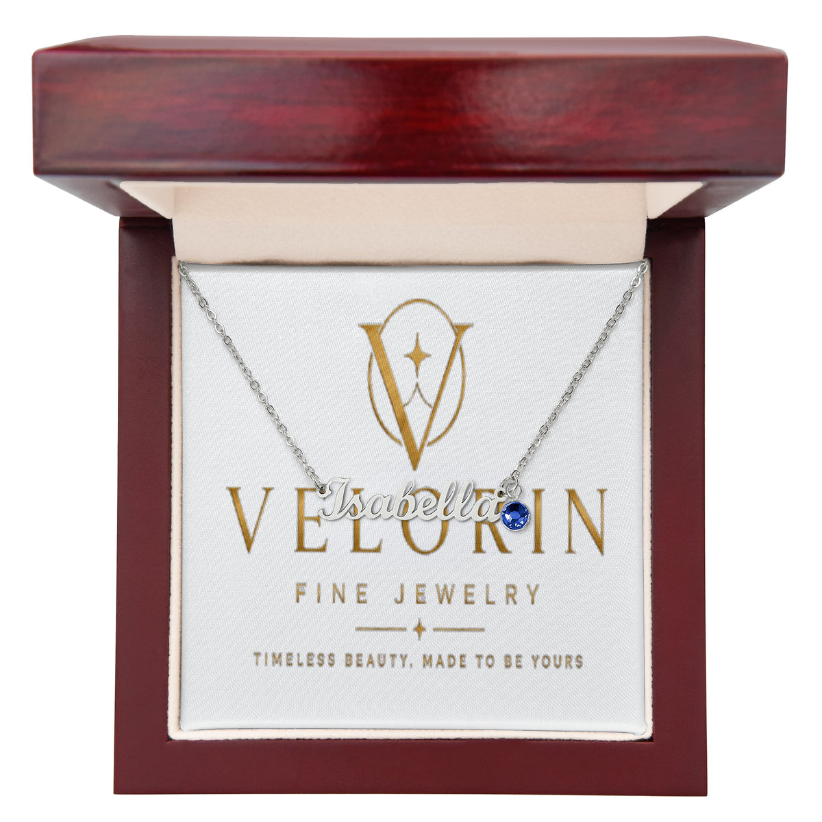 Custom Name Necklace with Birthstone