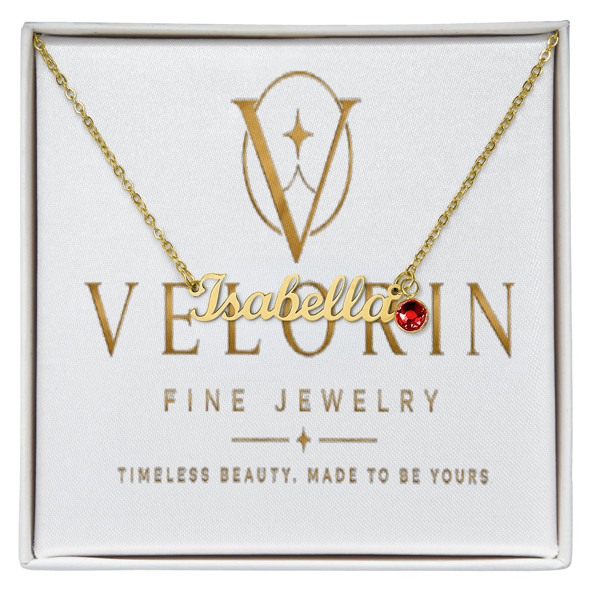 Custom Name Necklace with Birthstone