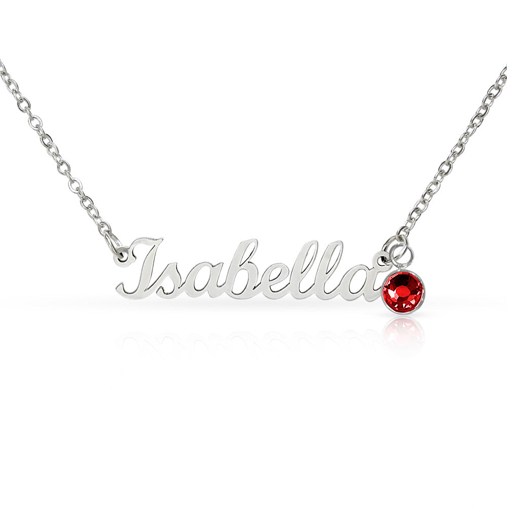 Custom Name Necklace with Birthstone - NO MC