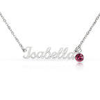 Custom Name Necklace with Birthstone - NO MC