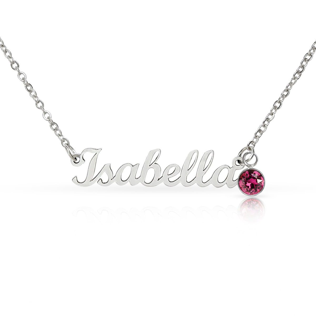 Custom Name Necklace with Birthstone - NO MC