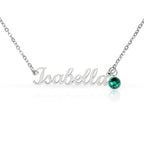 Custom Name Necklace with Birthstone - NO MC
