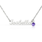 Custom Name Necklace with Birthstone - NO MC