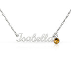 Custom Name Necklace with Birthstone - NO MC