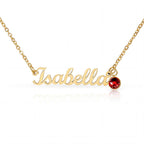 Custom Name Necklace with Birthstone - NO MC