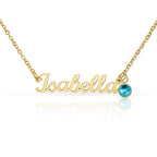 Custom Name Necklace with Birthstone - NO MC
