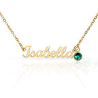 Custom Name Necklace with Birthstone - NO MC