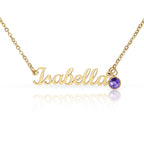 Custom Name Necklace with Birthstone - NO MC