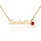 Custom Name Necklace with Birthstone - NO MC