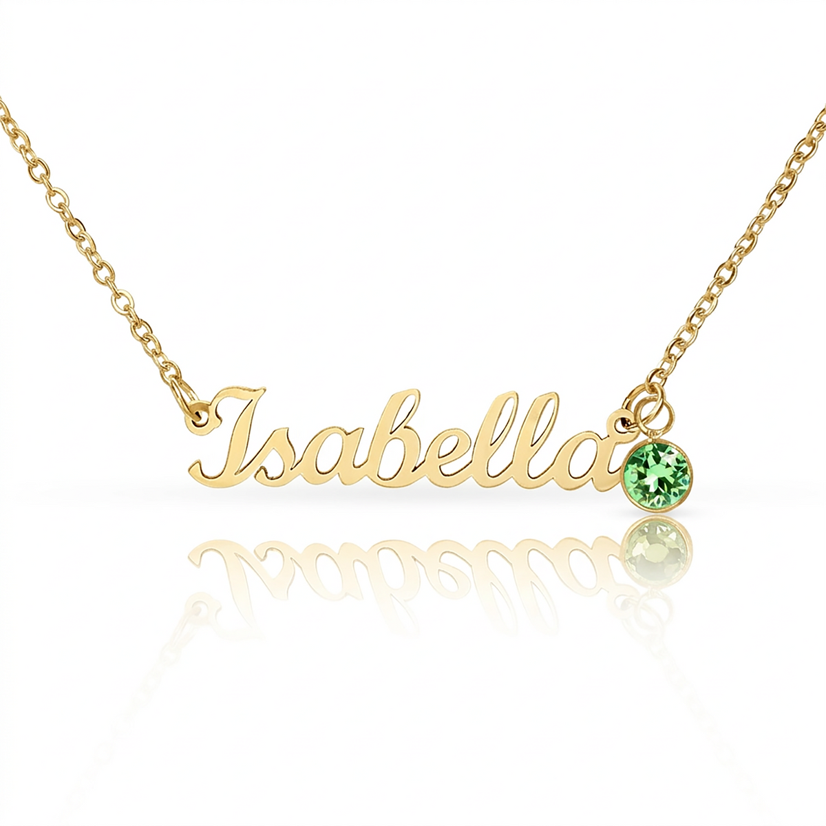 Custom Name Necklace with Birthstone - NO MC