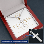 Personalized Cross Necklace with Ball Chain