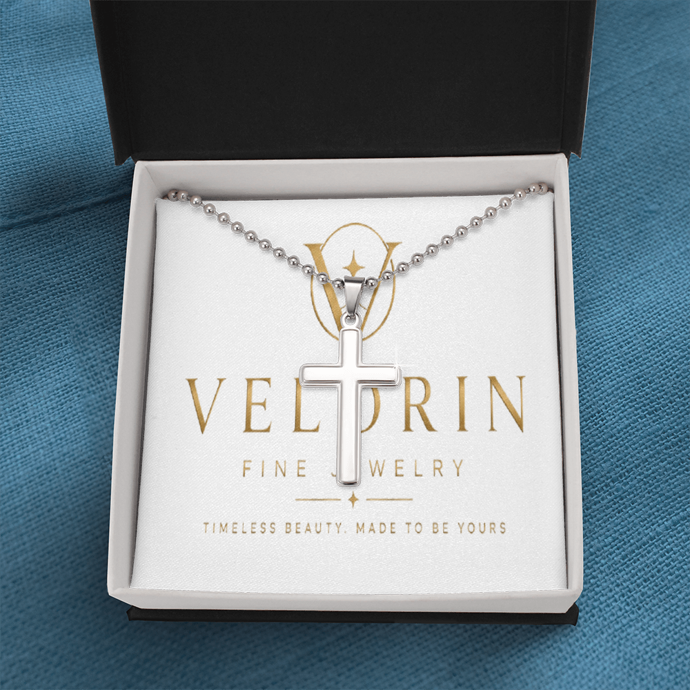 Artisan Cross Necklace with Ball Chain