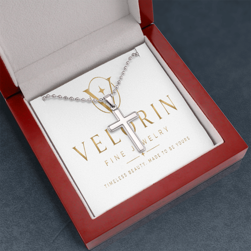 Artisan Cross Necklace with Ball Chain