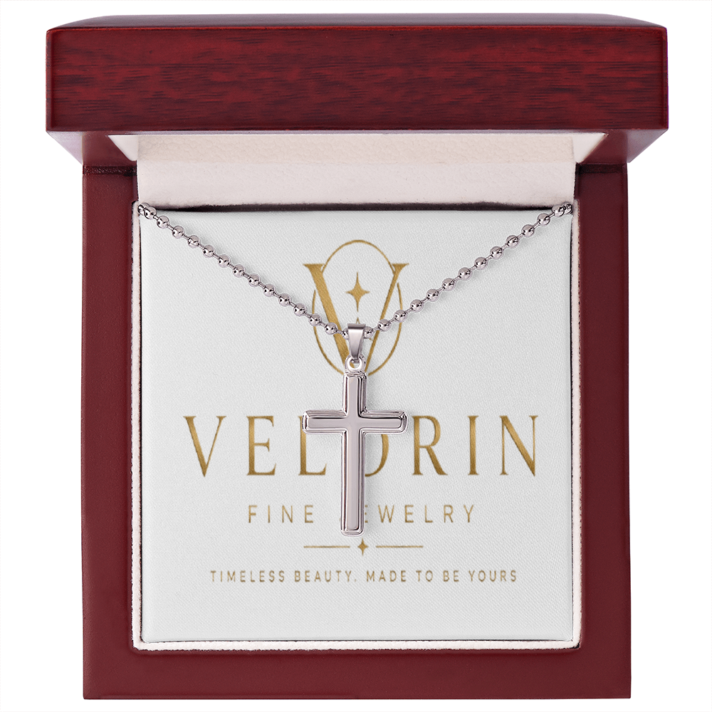 Artisan Cross Necklace with Ball Chain