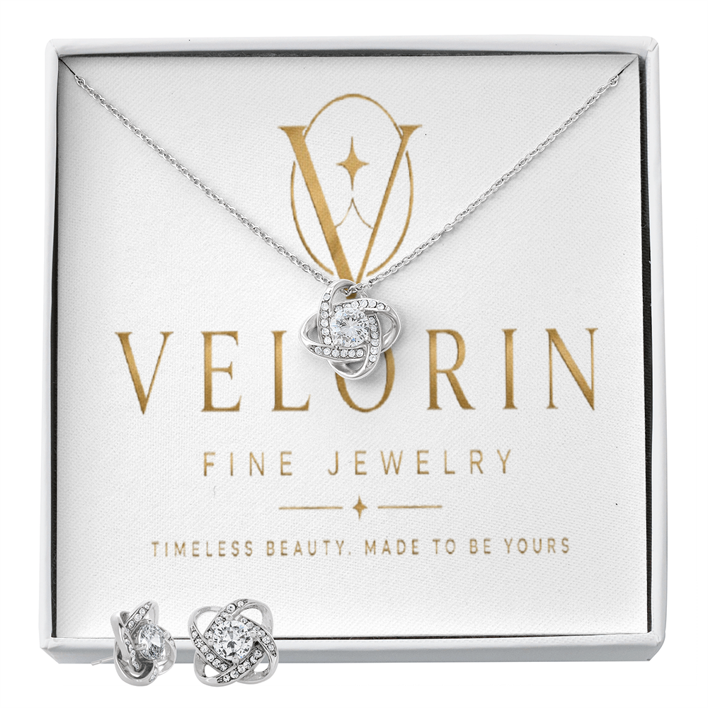 Love Knot Necklace & Earring Set