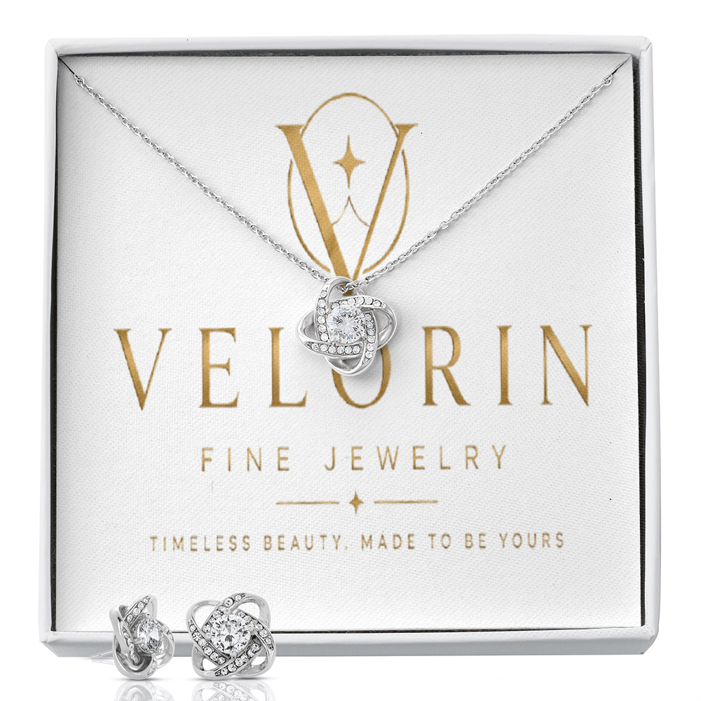 Love Knot Necklace & Earring Set
