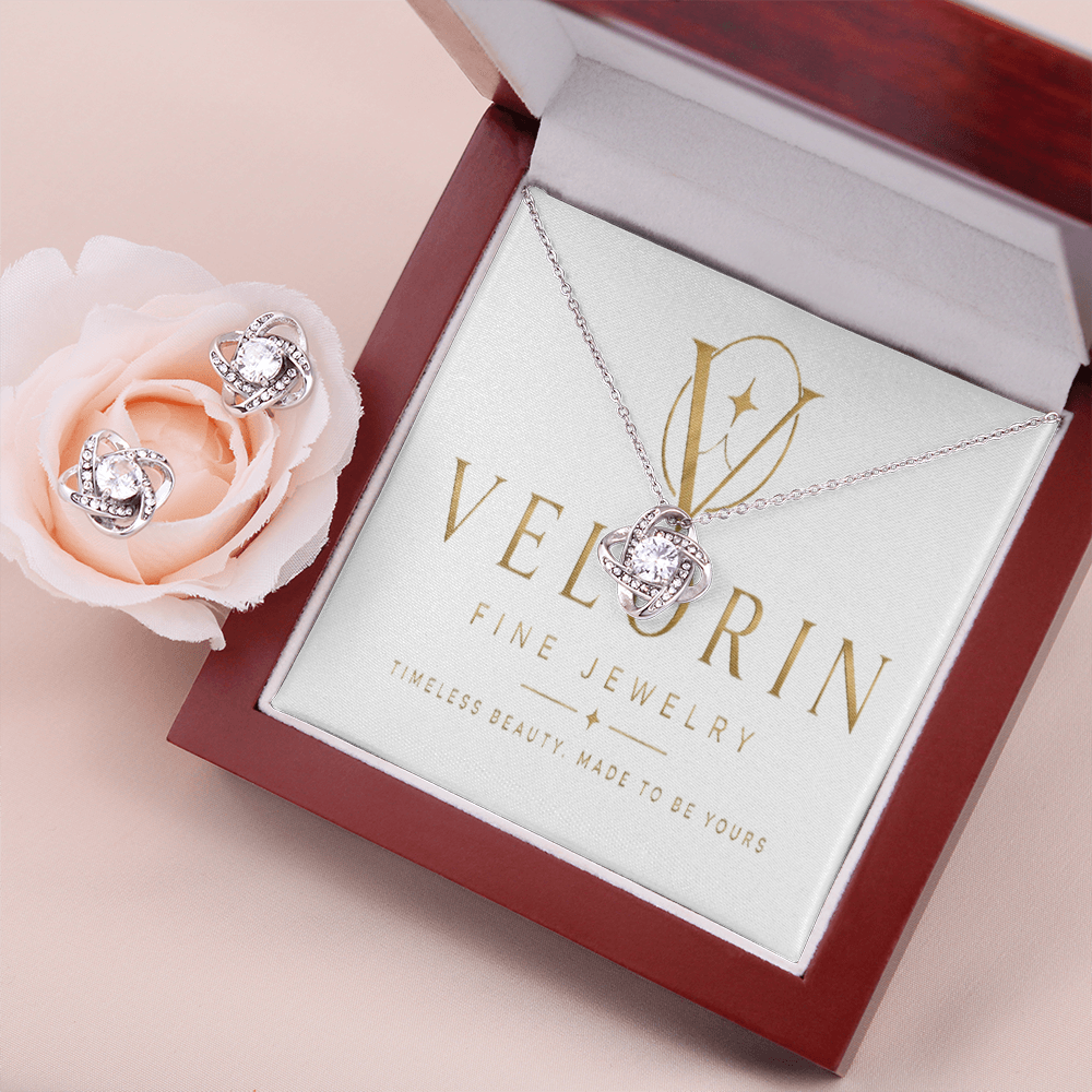 Love Knot Necklace & Earring Set