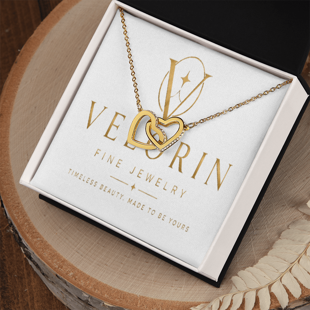 Interlocking Hearts Necklace - Yellow & White Gold Variants