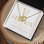 Interlocking Hearts Necklace - Yellow & White Gold Variants