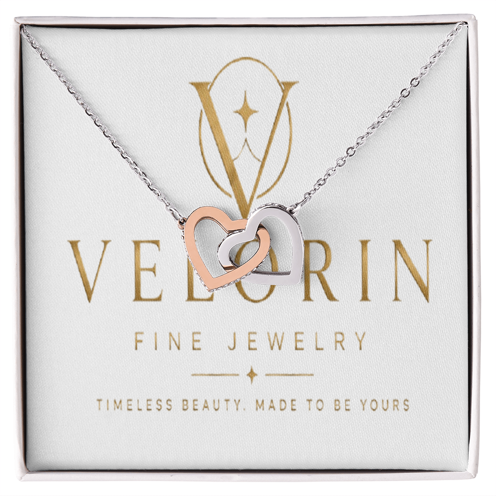 Interlocking Hearts Necklace - Yellow & White Gold Variants