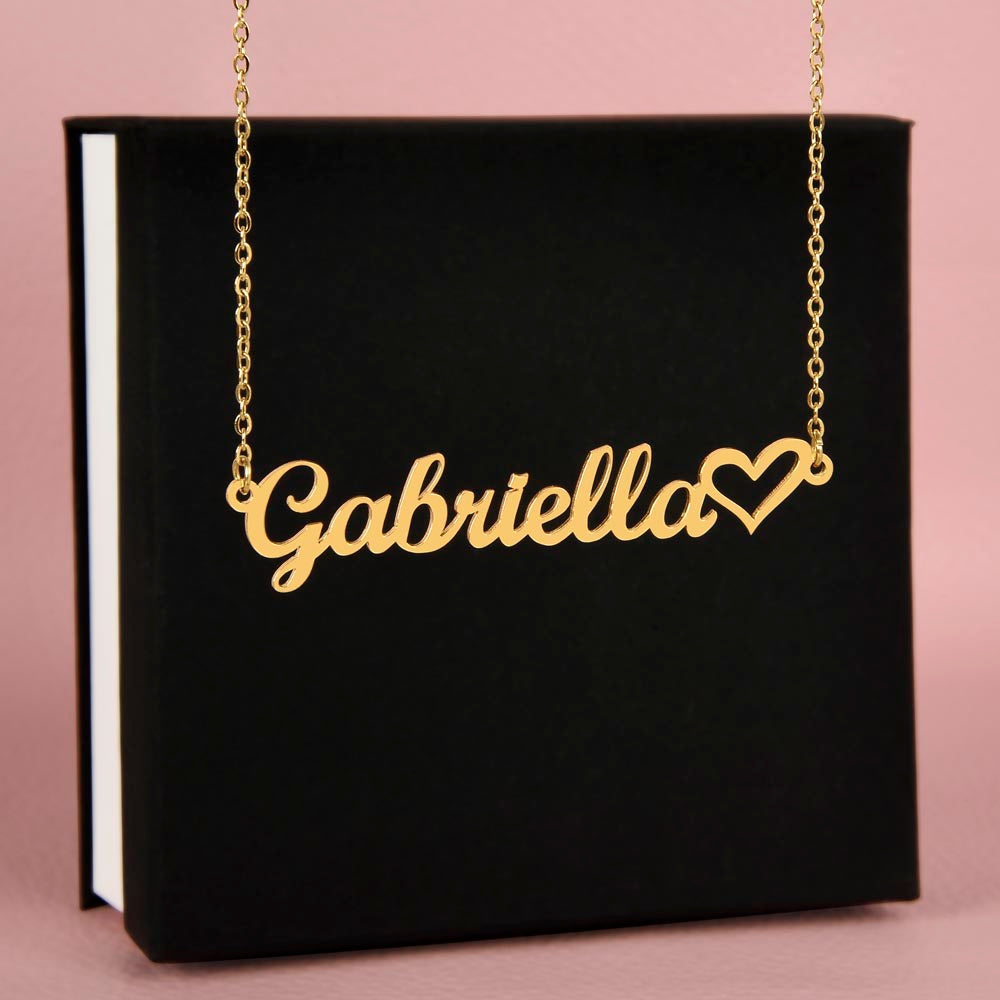 Heart Name Necklace - No MC