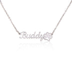 Paw Print Name Necklace - No MC