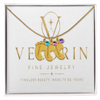 Baby Feet Necklace with Birthstone - Engraved