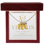 Baby Feet Necklace with Birthstone - Engraved
