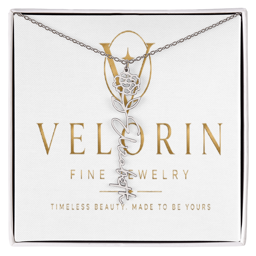 Flower Name Necklace