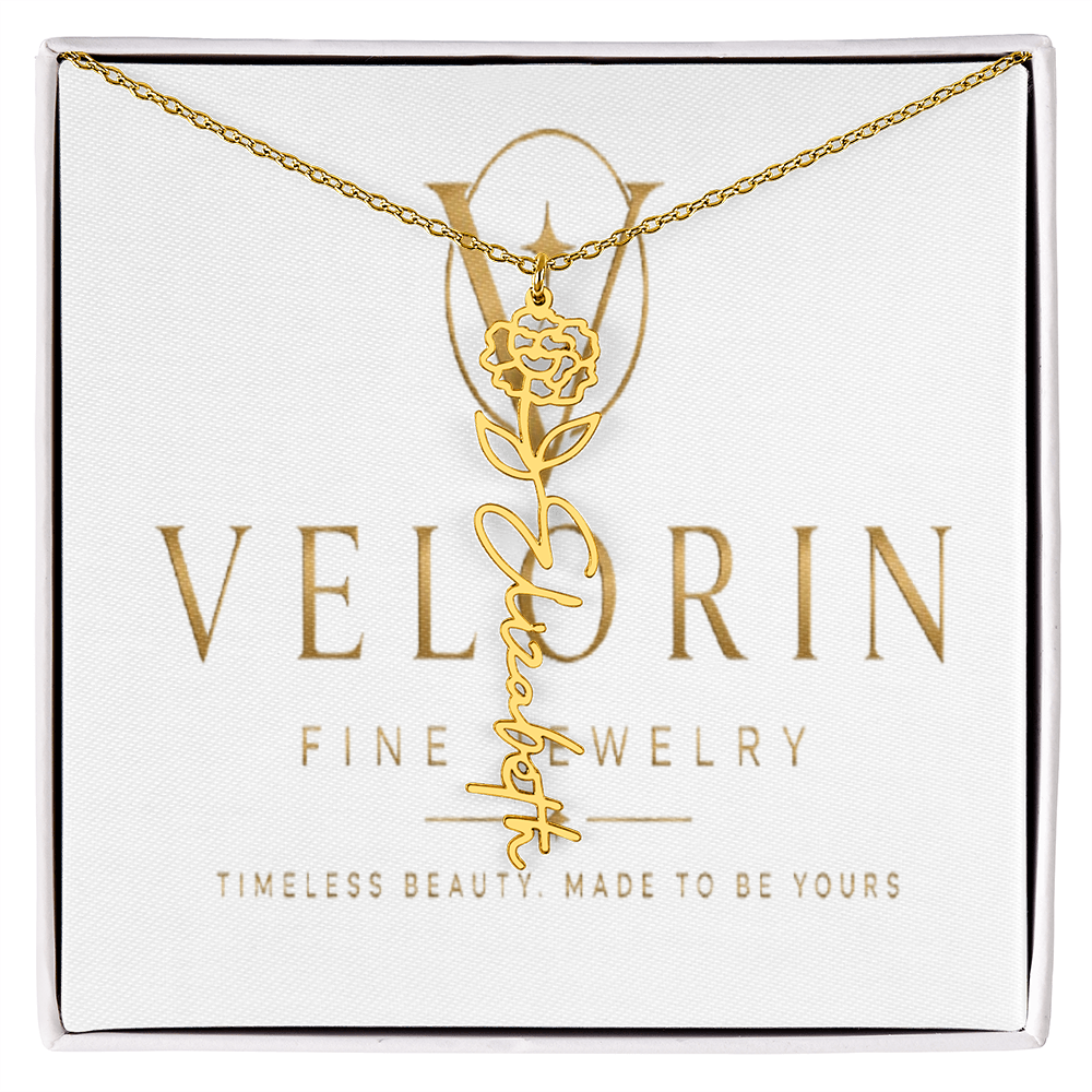 Flower Name Necklace