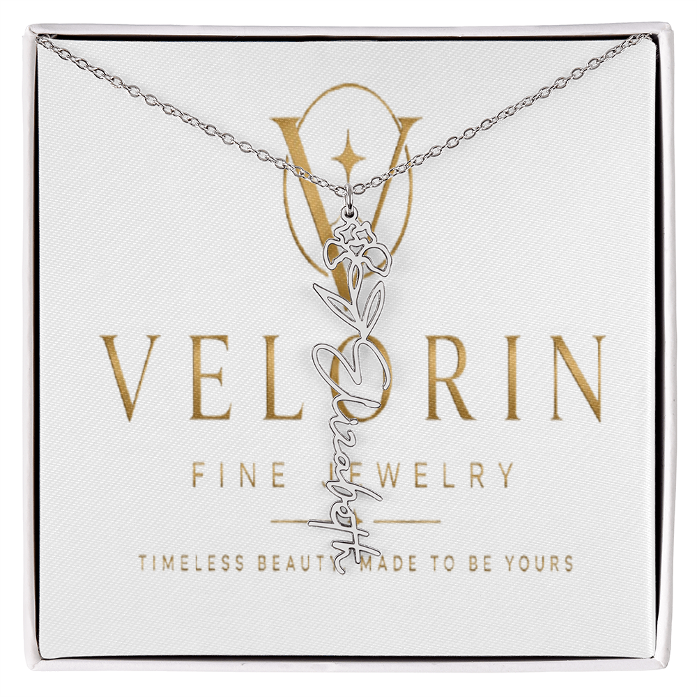 Flower Name Necklace