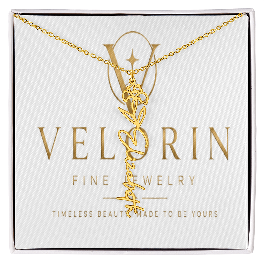 Flower Name Necklace