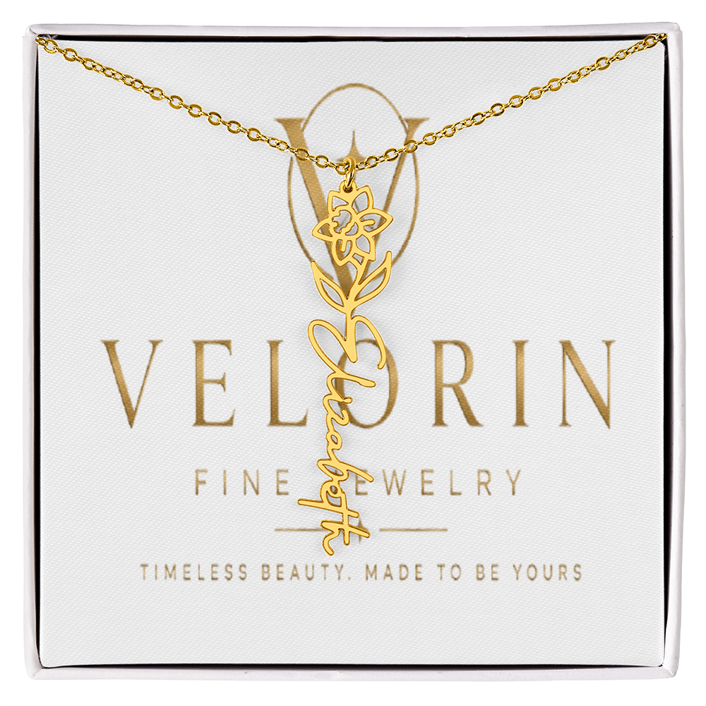 Flower Name Necklace