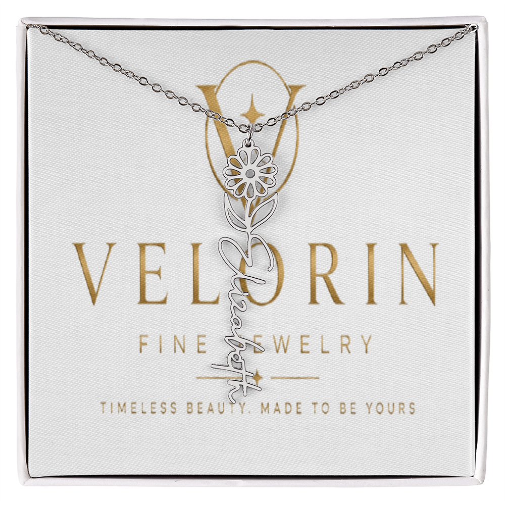 Flower Name Necklace